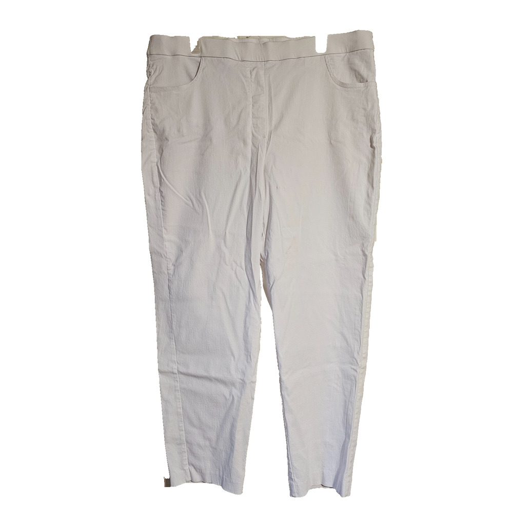Alfred Dunner Allure Pull On Pant White Super Stretch Slimming Plus Sz 20W NWOT